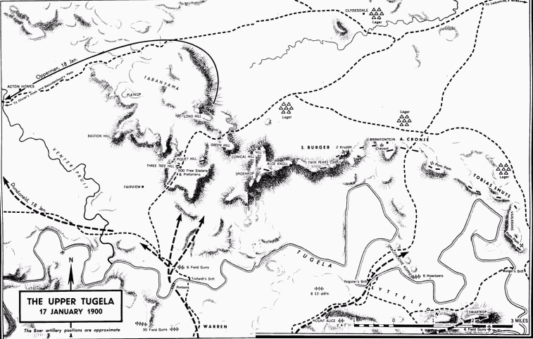 Map Upper Tugela 17 Jan 1900