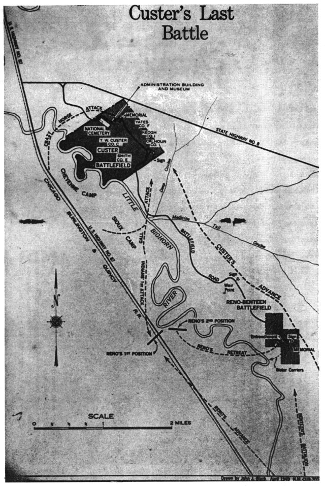 Map of Custer's Last Stand